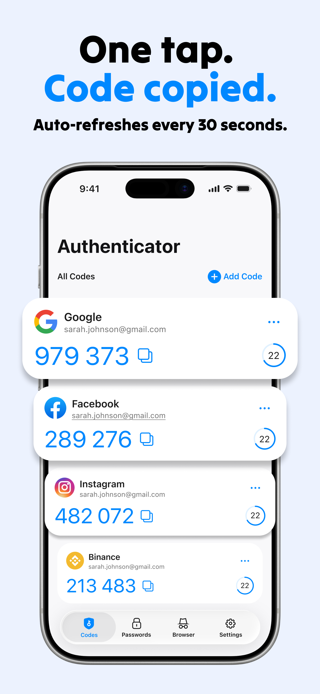 QR code scanner for adding accounts