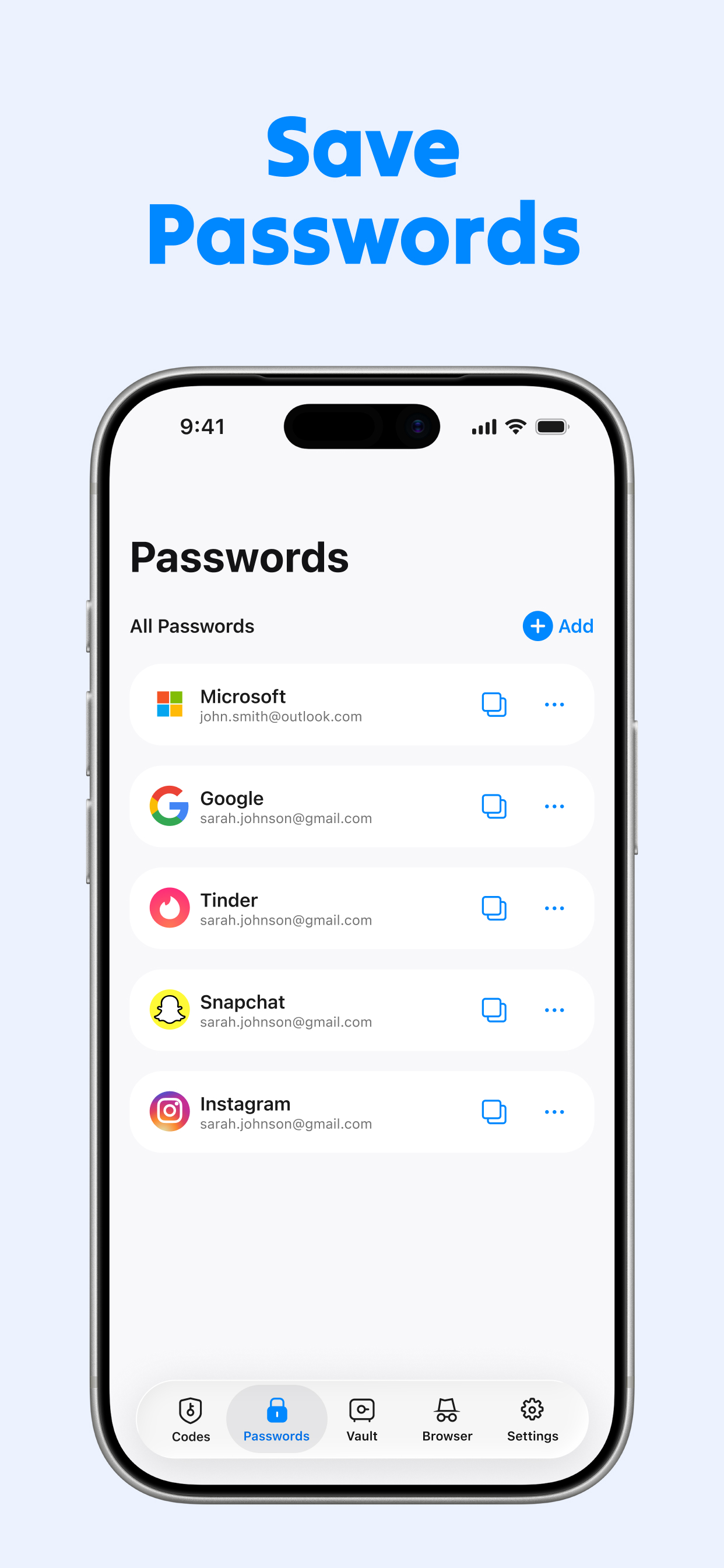 Password storage vault